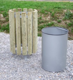 Corbeille métal et bois Aquitaine 60 et 80L 6